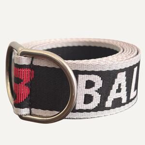 Balenciaga Logo D Ring AOP Jacquard Cloth Belt Silver Hardware Made Italy NEW